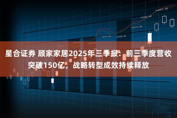 星合证券 顾家家居2025年三季报：前三季度营收突破150亿，战略转型成效持续释放